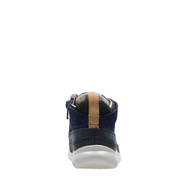 Clarks Boys Cloud Air Kid Casual Shoes Navy | CA-892437